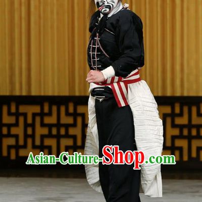 Da Gua Yuan Chinese Peking Opera Wusheng Zheng Ziming Garment Costumes and Headwear Beijing Opera Martial Male Apparels Takefu Clothing