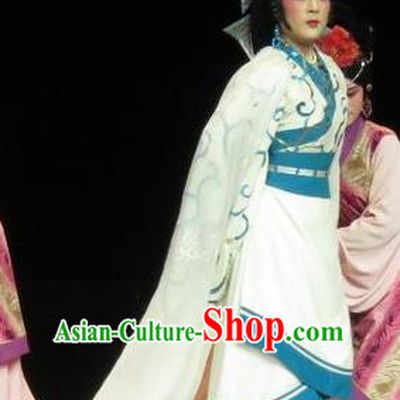 Chinese Ping Opera Princess Apparels Costumes and Headpieces Traditional Pingju Opera Saving Orphan Distress Maiden Dress Garment