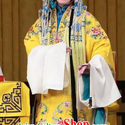 Chinese Beijing Opera Empress Apparels Bei Fa Zhong Yuan Costumes and Headpieces Traditional Peking Opera Huadan Dress Queen Garment
