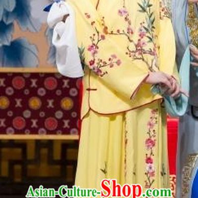 Chinese Beijing Opera Diva Apparels Daming Prefecture Costumes and Headpieces Traditional Peking Opera Actress Yellow Dress Young Female Garment
