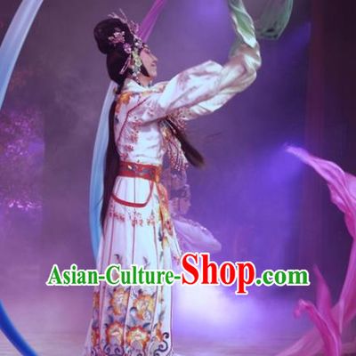 Chinese Beijing Opera Actress Apparels Daming Prefecture Costumes and Headpieces Traditional Peking Opera Goddess Dress Hua Tan Garment