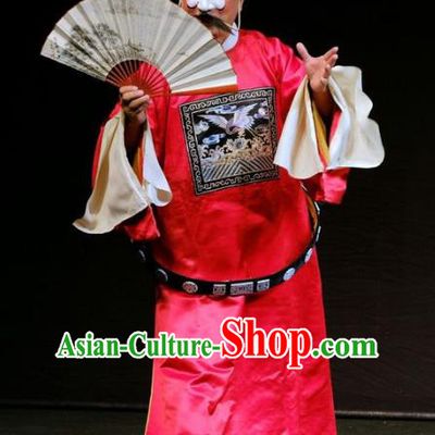 Shen Tou Ci Tang Chinese Peking Opera Chou Role Garment Costumes and Headwear Beijing Opera Official Apparels Magistrate Tang Qin Clothing