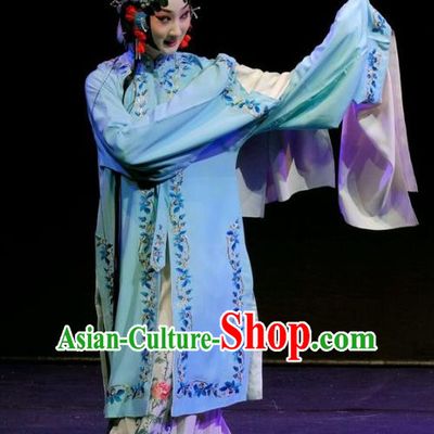 Chinese Beijing Opera Young Female Apparels Shen Tou Ci Tang Costumes and Headpieces Traditional Peking Opera Diva Xue Yan Dress Hua Tan Garment