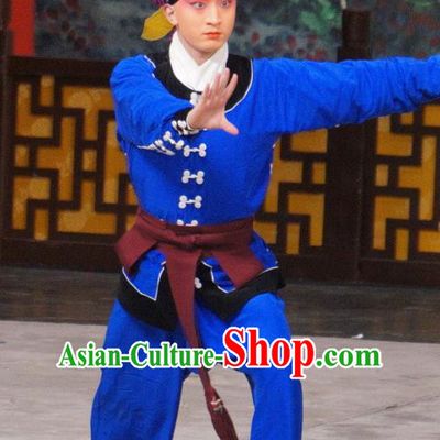 Daming Prefecture Chinese Peking Opera Wusheng Garment Costumes and Headwear Beijing Opera Martial Male Apparels Takefu Yan Qing Clothing
