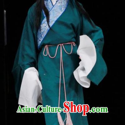 Sang Yuan Ji Zi Chinese Peking Opera Wa Wa Sheng Garment Costumes and Headwear Beijing Opera Young Boy Green Apparels Clothing