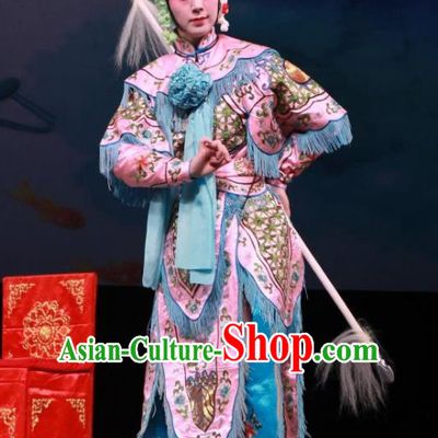 Chinese Beijing Opera Wudan Apparels Mu Ke Zhai Costumes and Headpieces Traditional Peking Opera Dress Swordsplay Female Garment