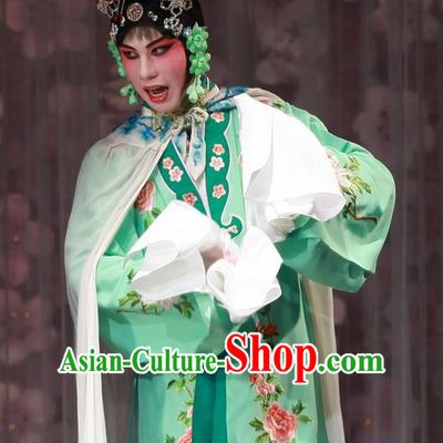 Chinese Beijing Opera Noble Concubine Apparels Lv Zhu Zhui Lou Costumes and Headpieces Traditional Peking Opera Hua Tan Dress Young Female Garment