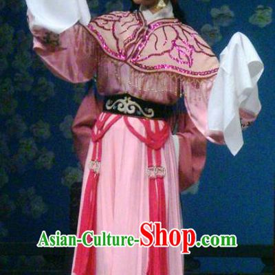 Chinese Beijing Opera Servant Girl Apparels Lv Zhu Zhui Lou Costumes and Headpieces Traditional Peking Opera Xiaodan Pink Dress Young Lady Garment