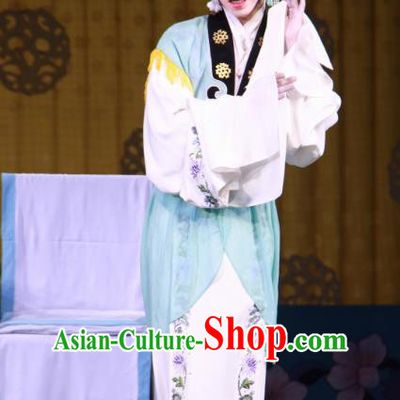 Chinese Beijing Opera Young Lady Apparels Lv Zhu Zhui Lou Costumes and Headpieces Traditional Peking Opera Xiaodan Dress Garment
