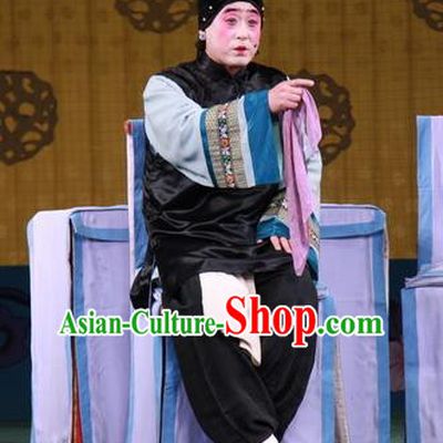 Chinese Beijing Opera Pantaloon Apparels Lv Zhu Zhui Lou Costumes and Headpieces Traditional Peking Opera Elderly Female Dress Laodan Garment