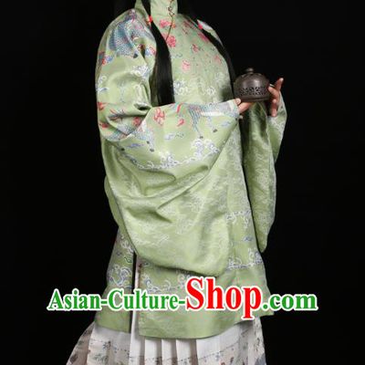 Chinese Traditional Ming Dynasty Patrician Female Historical Costumes Ancient Noble Lady Hanfu Dress Blouse and Skirt Complete Set