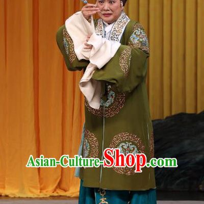 Chinese Beijing Opera Yue Mu Ci Zi Pantaloon Apparels Costumes and Headpieces Traditional Peking Opera Dame Dress Elderly Woman Garment