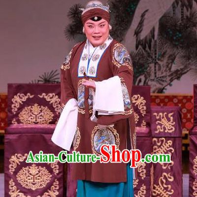 Chinese Beijing Opera Old Dame Yue Mu Ci Zi Apparels Costumes and Headpieces Traditional Peking Opera Elderly Woman Dress Pantaloon Garment