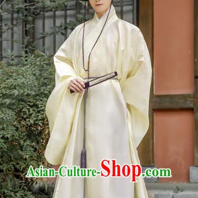 Chinese Traditional Ming Dynasty Hanfu Priest Frock Robe Ancient Taoist Apparels Historical Costumes for Men