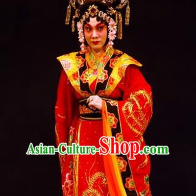 Chinese Beijing Opera Queen Wu Zetian Apparels Costumes and Headpieces Traditional Peking Opera Empress Dress Actress Wu Meiniang Garment