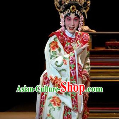 Chinese Beijing Opera Hua Tan Apparels Costumes and Headpieces Traditional Peking Opera Actress Wu Meiniang Empress Dress Wu Zetian Garment