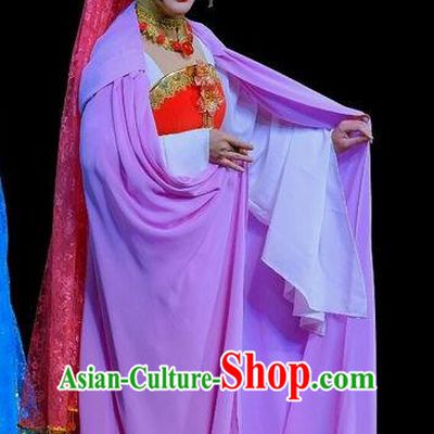Chinese Beijing Opera Diva Princess Miao Shan Apparels Love of Guan Yin Costumes and Headdress Traditional Peking Opera Goddess Dress Garment