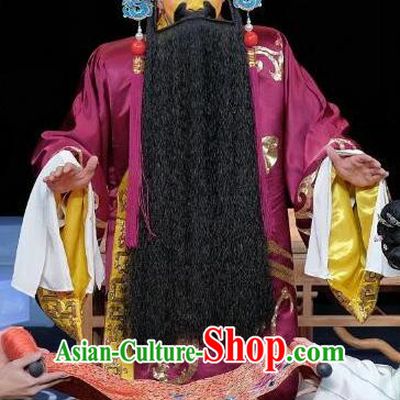 A Love Beyond Chinese Peking Opera Royal Duke Garment Costumes and Headwear Beijing Opera Elderly Male Apparels Lord Clothing