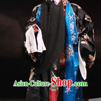 Feng Yu Xing Huang Qi Chinese Peking Opera Martial Male Garment Costumes and Headwear Beijing Opera Wusheng Apparels Swordsman Li Kui Clothing