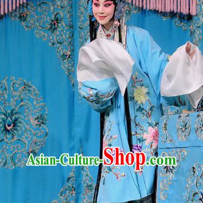 Chinese Beijing Opera Hua Tan Apparels Xiang Luo Belt Costumes and Headdress Traditional Peking Opera Young Female Lin Huiniang Dress Garment