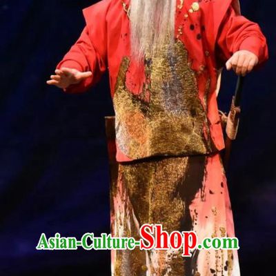 Da Shun Chinese Peking Opera Elderly Male Shun Garment Costumes and Headwear Beijing Opera Emperor Apparels Monarch Clothing