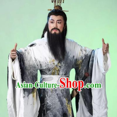 Da Shun Chinese Peking Opera Monarch Shun Garment Costumes and Headwear Beijing Opera Emperor Apparels King Clothing