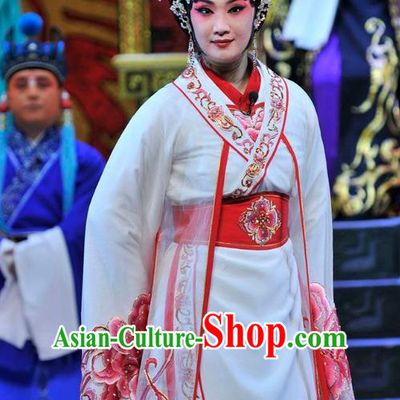 Chinese Beijing Opera Actress Apparels Qi Nv Wu Rong Costumes and Headdress Traditional Peking Opera Hua Tan Dress Diva Garment
