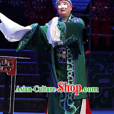 Qi Nv Wu Rong Chinese Peking Opera Chou Garment Costumes and Headwear Beijing Opera Clown Apparels Clothing