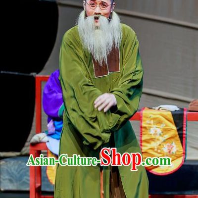 Six Chapters of A Floating Life Chinese Peking Opera Old Man Apparels Costumes and Headpieces Beijing Opera Laosheng Garment Clothing