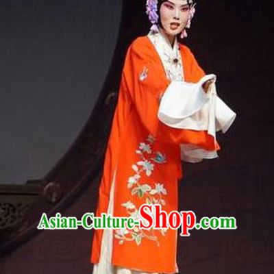 Chinese Beijing Opera Young Female Garment Man Jiang Hong Costumes and Hair Accessories Traditional Peking Opera Hua Tan Red Dress Apparels