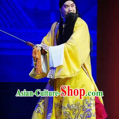 Princess Changping Chinese Peking Opera Emperor Chongzhen Garment Costumes and Headwear Beijing Opera Ming Dynasty Monarch Apparels Clothing