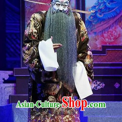 Princess Changping Chinese Peking Opera Official Chongzhen Garment Costumes and Headwear Beijing Opera Elderly Male Apparels Minister Zhou Zhong Clothing