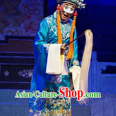 Princess Changping Chinese Peking Opera Eunuch Garment Costumes and Headwear Beijing Opera Court Servant Apparels Clothing