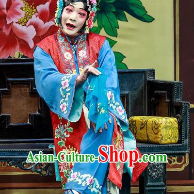 Chinese Beijing Opera Elderly Female Garment The Dream Of Red Mansions Costumes and Hair Accessories Traditional Peking Opera Old Servant Woman Dress Apparels