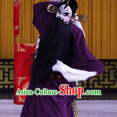 Niu Gao Xia Shu Chinese Peking Opera Jing Role Apparels Costumes and Headpieces Beijing Opera Elderly Male Garment Painted Face Clothing