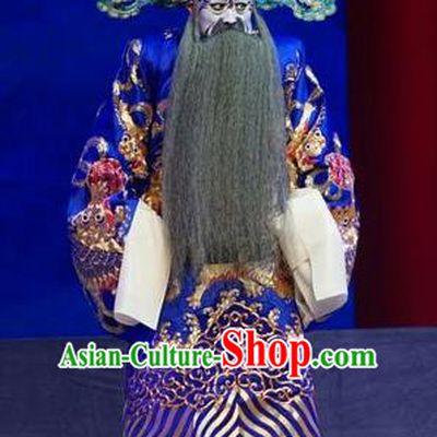 Princess Changping Chinese Peking Opera Minister Garment Costumes and Headwear Beijing Opera Elderly Male Apparels Official Zhou Zhong Clothing