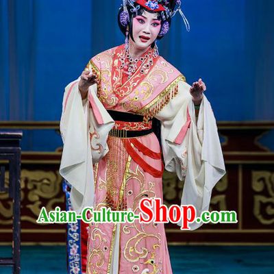 Chinese Beijing Opera Young Mistress Garment The Dream Of Red Mansions Costumes and Hair Accessories Traditional Peking Opera Hua Tan Dress Noble Female Wang Xifeng Apparels