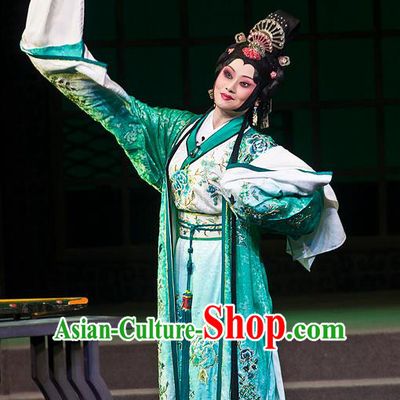 Chinese Beijing Opera Diva Apparels Anecdote of Jian An Costumes and Headdress Traditional Peking Opera Hua Tan Dress Actress Cai Wenji Garment