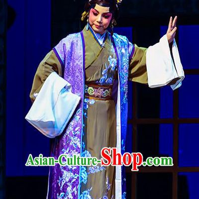 Chinese Beijing Opera Pantaloon Apparels Anecdote of Jian An Costumes and Headdress Traditional Peking Opera Elderly Female Dress Countess Garment