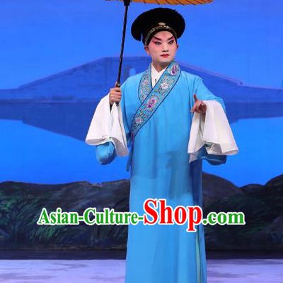 You Hu Chinese Peking Opera Xiaosheng Garment Costumes and Headwear Beijing Opera Young Male Apparels Scholar Xu Xian Clothing