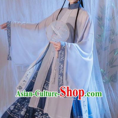 Chinese Traditional Ming Dynasty Patrician Lady Historical Costumes Ancient Noble Woman Embroidered Hanfu Dress Garment Complete Set