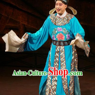 Wu Qi Chinese Peking Opera Young Male Apparels Costumes and Headpieces Beijing Opera Scholar Garment Xiaosheng Clothing