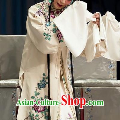 Chinese Beijing Opera Young Female Garment Zhou Ren Xian Sao Costumes and Hair Accessories Traditional Peking Opera Distress Maiden Dress Diva Apparels