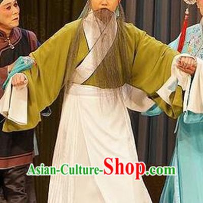 Mu Yang Juan Chinese Peking Opera Laosheng Apparels Costumes and Headpieces Beijing Opera Old Man Garment Landlord Clothing