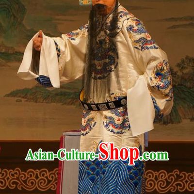 Mu Yang Juan Chinese Peking Opera Official Zhu Chundeng Apparels Costumes and Headpieces Beijing Opera Martial Minister Garment Clothing