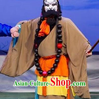 Ye Zhu Lin Chinese Peking Opera Monk Lu Zhishen Apparels Costumes and Headpieces Beijing Opera Swordsman Garment Hero Clothing