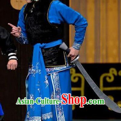 Chinese Beijing Opera Martial Female Garment Ci Ba Jie Costumes and Hair Accessories Traditional Peking Opera Actress Dress Swordswoman Ma Jinding Apparels