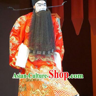 Legend of Xu Mu Chinese Peking Opera Jing Role Apparels Costumes and Headpieces Beijing Opera Prime Minister Garment Official Cao Cao Clothing
