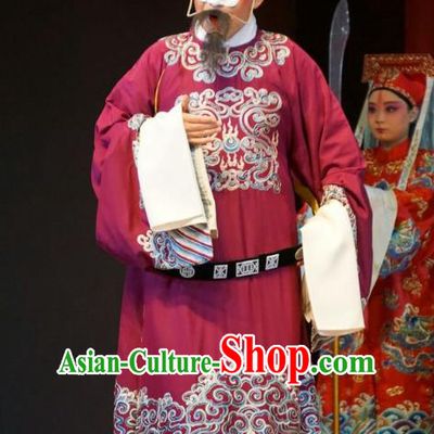 Legend of Xu Mu Chinese Peking Opera Chou Role Apparels Costumes and Headpieces Beijing Opera Clown Garment Official Cheng Yu Clothing