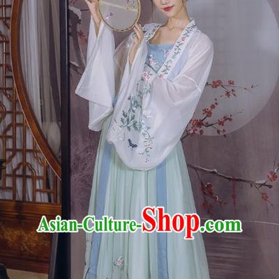 Traditional Chinese Ancient Court Lady Embroidered Hanfu Dress Garment Tang Dynasty Royal Princess Historical Costumes for Women
